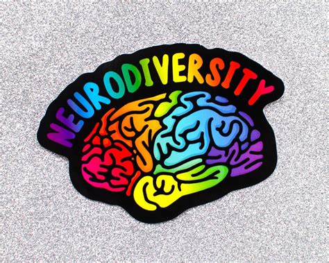 Neurodiversity Rainbow Brain Vinyl Sticker Autistic Spectrum Etsy Uk