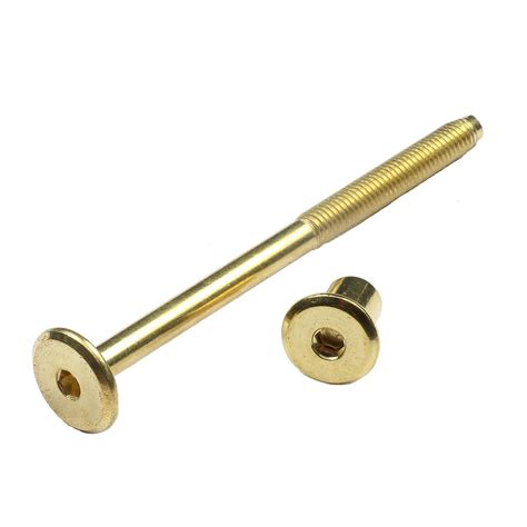 Hafele Joint Connector Bolt With Screw Cap M6x90mm Brass Mitre10