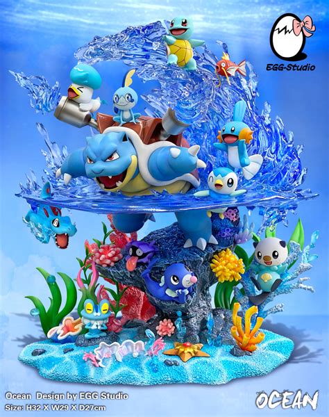 Pokemon Egg Studio Ocean Group Resin Statue Kaionation