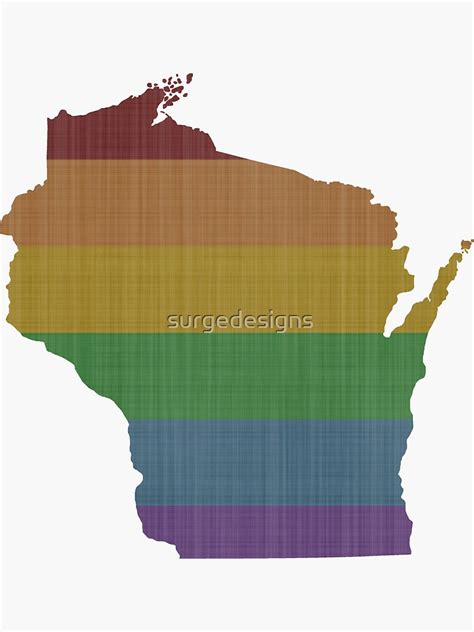 Wisconsin Rainbow Gay Pride Sticker For Sale By Surgedesigns Redbubble