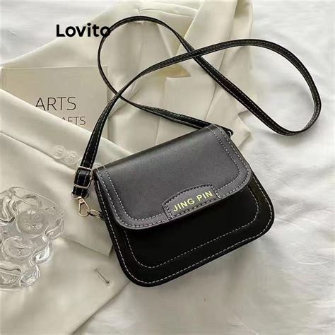 Lovito Women Casual Plain Colorblock Small Shoulder Bag Lfa