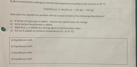 Solved Sodium Bicarbonate Undergoes Thermal Decomposition