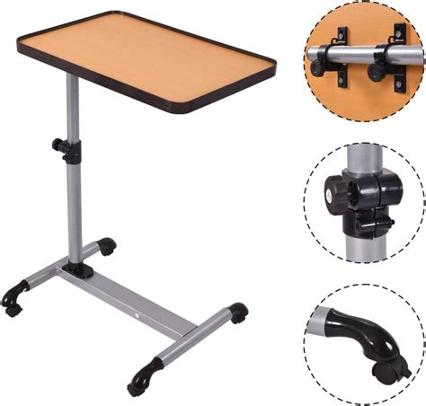 Blitzzauber Table De Lit Pliable Table Pour Ordinateur Roulettes