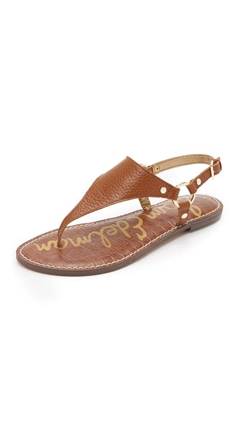 Lyst Sam Edelman Greta Thong Sandals In Brown