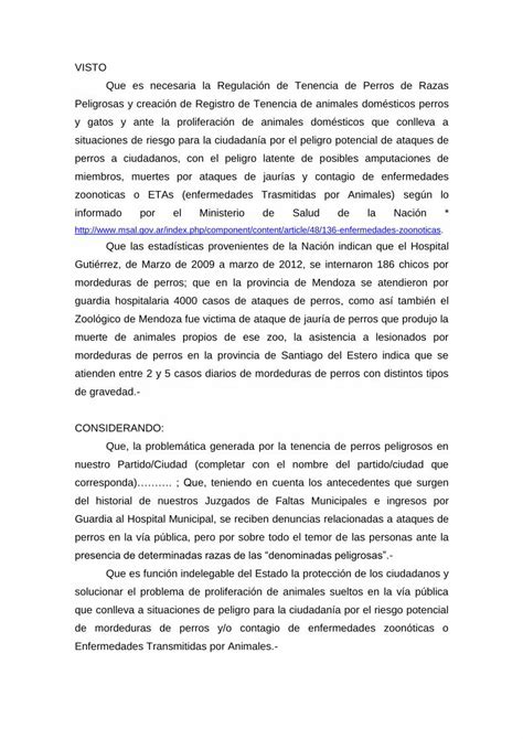 Pdf Visto Que Es Necesaria La Regulaci N De Tenencia De Pdf