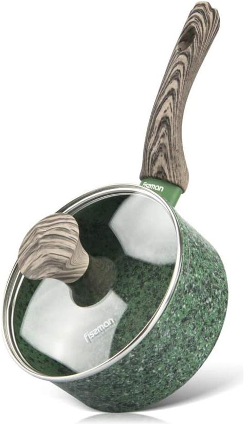 Fissman Sauce Pan Malachite Series With Glass Lid EcoStone Coating