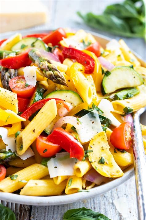 Pasta Primavera Recipe With Lemon Garlic Butter Sauce Evolving Table