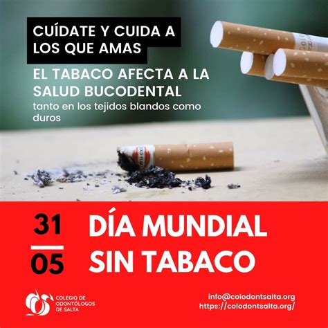 Día Mundial Sin Tabaco Colegio De Odontólogos De Salta