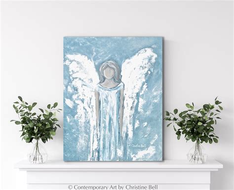 ORIGINAL Art Abstract Angel Painting Acrylic Painting Guardian Angels ...