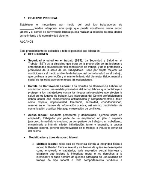 Pd Sst Procedimiento Para Dar Tramite A Una Queja Comite De