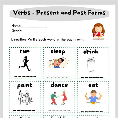 6 Printable Verbs Worksheets for Kids, Activity Worksheets, Verbs ...