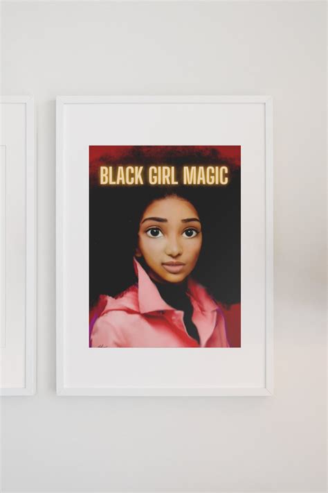 Black Girl Magic Wall Art, Black Woman Art, African American Portrait - Etsy