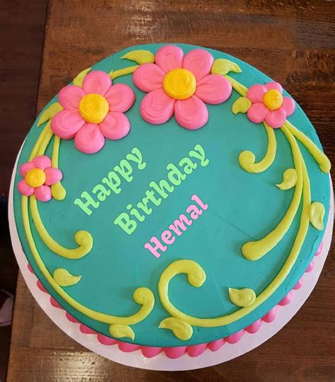 ️ Pink Flower Birthday Cake For Hemal