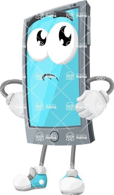 Smart Phone Cartoon Vector Character Aka Smarty Callen Rolling Eyes Graphicmama