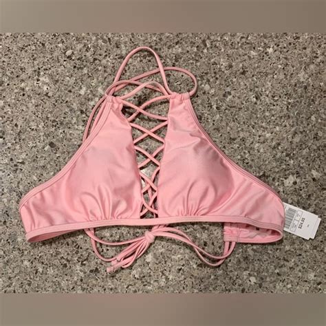 Zumiez Swim New With Tags Zumiez Damsel Shimmer Pink Lace Up High