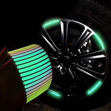 Wheel Hub Stickers With Reflective Stickers Luminous Tires And Rims