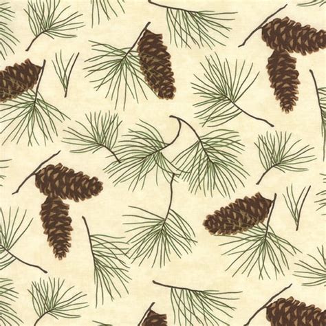 Pine Cone Fabric Through The Winter Woods By Holly Taylor