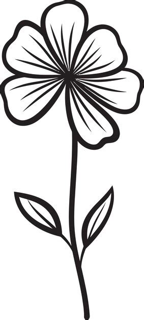 Premium Vector Casual Petal Sketch Monochrome Emblematic Sketch