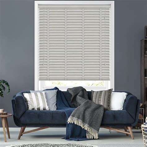 Mm Light Grey Oak Faux Wood Venetian Blinds With Tapes