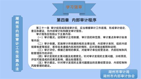 学习强审 《湖州市内部审计工作实施办法》 十九