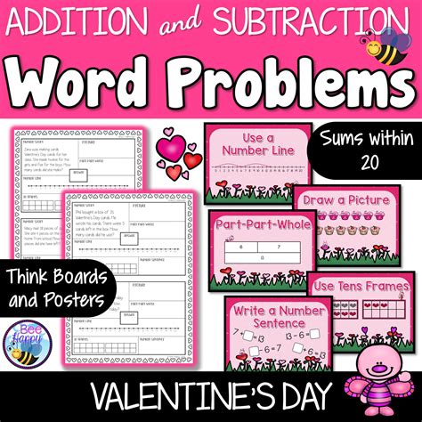 Subtraction Word Problems Within Compare Think Boards Posters