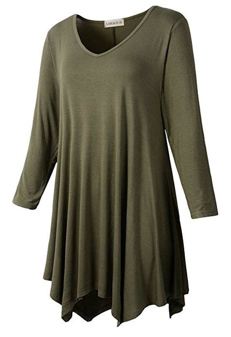 Larace Plus Size Tops For Women Tunic Asymmetrical Dress Shirts 34