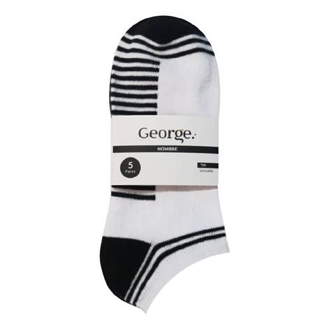 Tines George para Hombre Multicolor Líneas Negras 5 Pares Unitalla