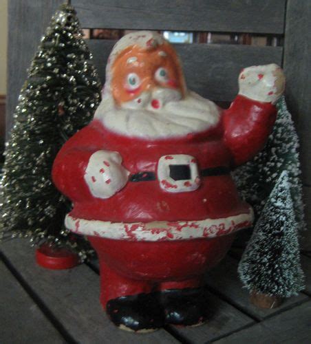 Vintage Christmas 9 Santa Claus Paper Mache Candy Container I Have Two Of These Z Vintage