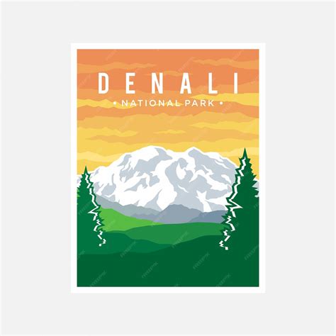 Premium Vector Denali National Park Poster Vector Illustration Design