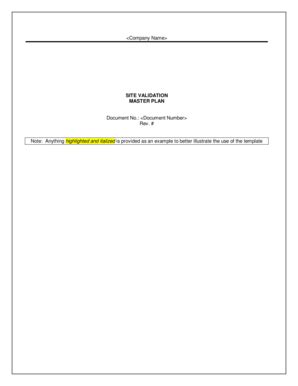 Validation Master Plan Template Fill And Sign Printable Template Online