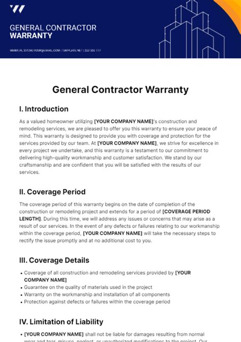 Free Warranty Templates Edit Online And Download