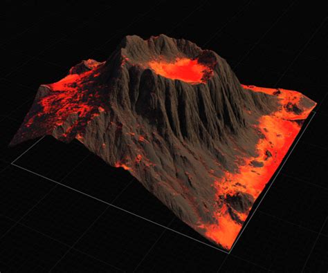 ArtStation - 16K Volcano with lava | 3D terrain models | Height Map | Blender sample project ...