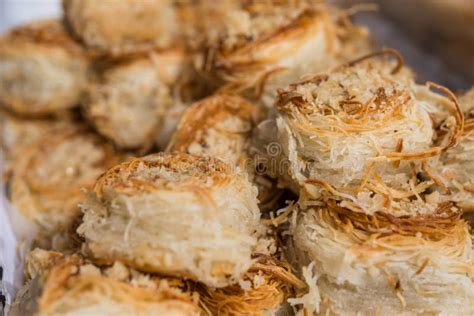 Birds Nest Knafeh Kunafa Arabic Arab Sweet Dessert Food At A Street