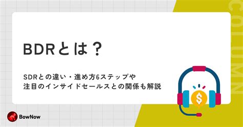 BDRとはSDRとの違い進め方6ステップ注目のインサイドセールスとの関係も解説MAツールBowNow