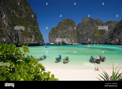 Maya Bay with anchored boats Ko Phi Phi Leh Ko Phi Phi Islands Krabi Stock Photo: 13356036 - Alamy