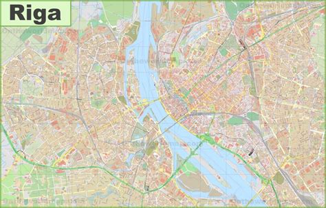 large detailed map  riga ontheworldmapcom