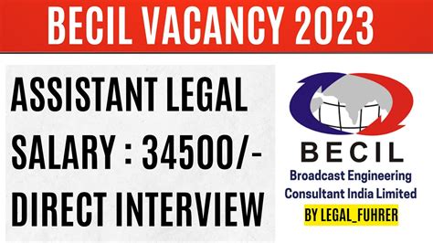 ASSISTANT LEGAL VACANCY IN BECIL BECIL VACANCY 2023 LEGAL JOB