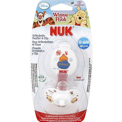 Nuk Pacifier & Clip, Orthodontic, Silicone, Disney Winnie the Pooh, 0-6 M | Shop | Foodtown