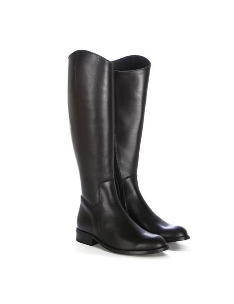 Bottes Cavalières Cuir Noir Sur Mesure Femme Bottes Cavalières Sur Mesure