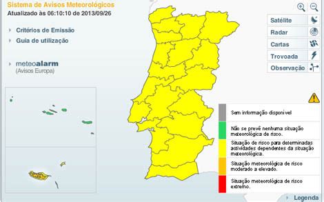 Ipma Coloca Todo O Pa S Sob Aviso Amarelo Por Causa Da Previs O De