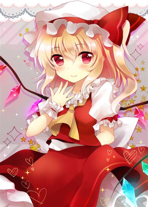 Safebooru 1girl Ascot Blonde Hair Blush Bow Flandre Scarlet Hat Hat