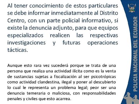 Policia Nacional Del Ecuador Procedimientos De Servicios Policiales