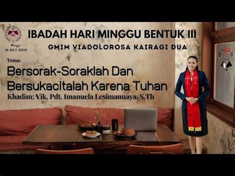 Live Streaming Ibadah Hari Minggu Bentuk III YouTube