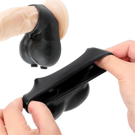 Silicone Male Scrotum Ring Squeeze Stretcher Enhancer Delay Chastity