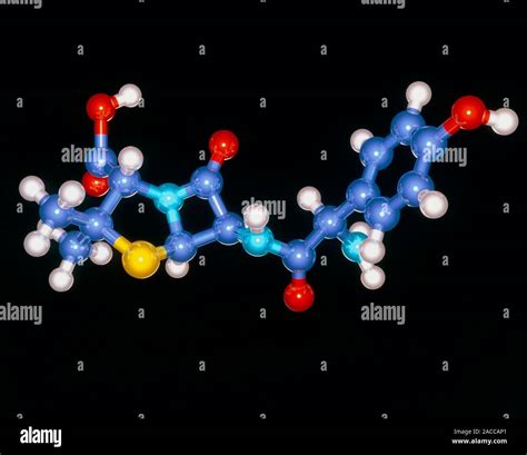 Amoxycillin Computer Artwork Of A Molecule Of The Antibiotic Drug