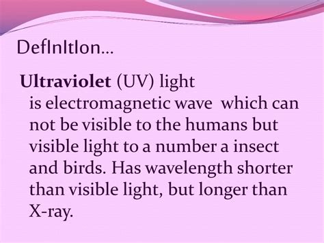 Ultraviolet Light Uv Definition Science