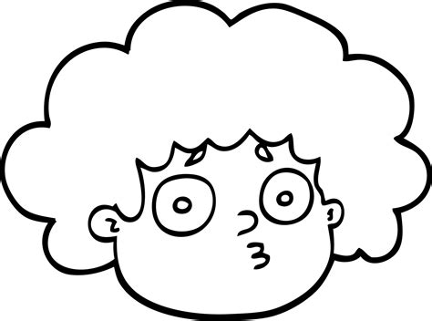 black and white cartoon big hair boy 12552149 Vector Art at Vecteezy