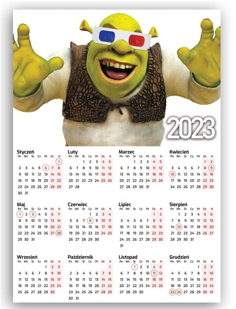 KALENDARZ PLAKATOWY A4 PDM SHREK 09 2023 12720558237 Oficjalne