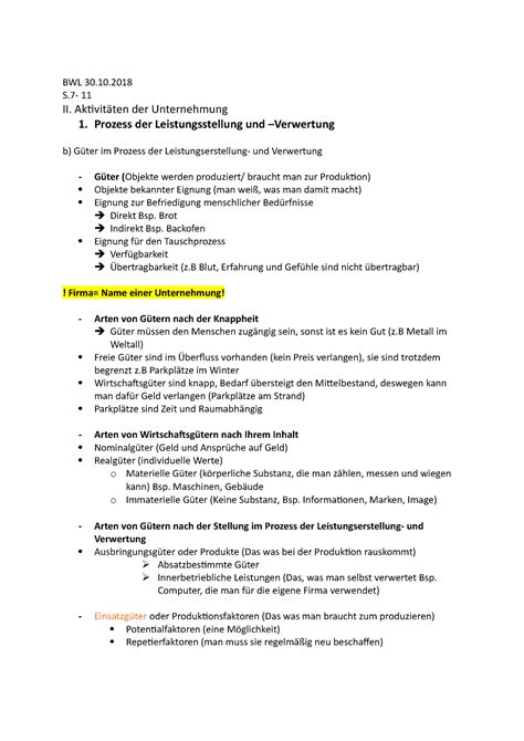 BWL S Zusammenfassung Des Moduls Management Basics Bei Frau Prof Dr