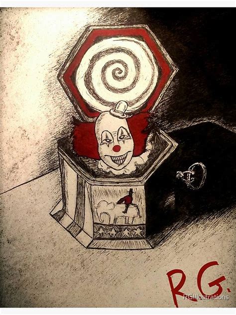 "Creepy Clown Music Box" Poster by RGIllustrations | Redbubble